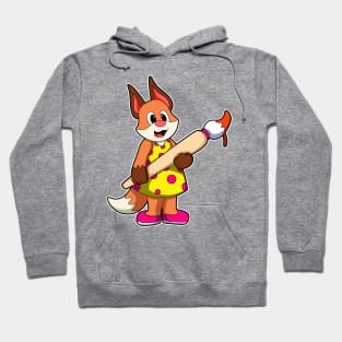 Fox as Painter with Brush & Paint Hoodie